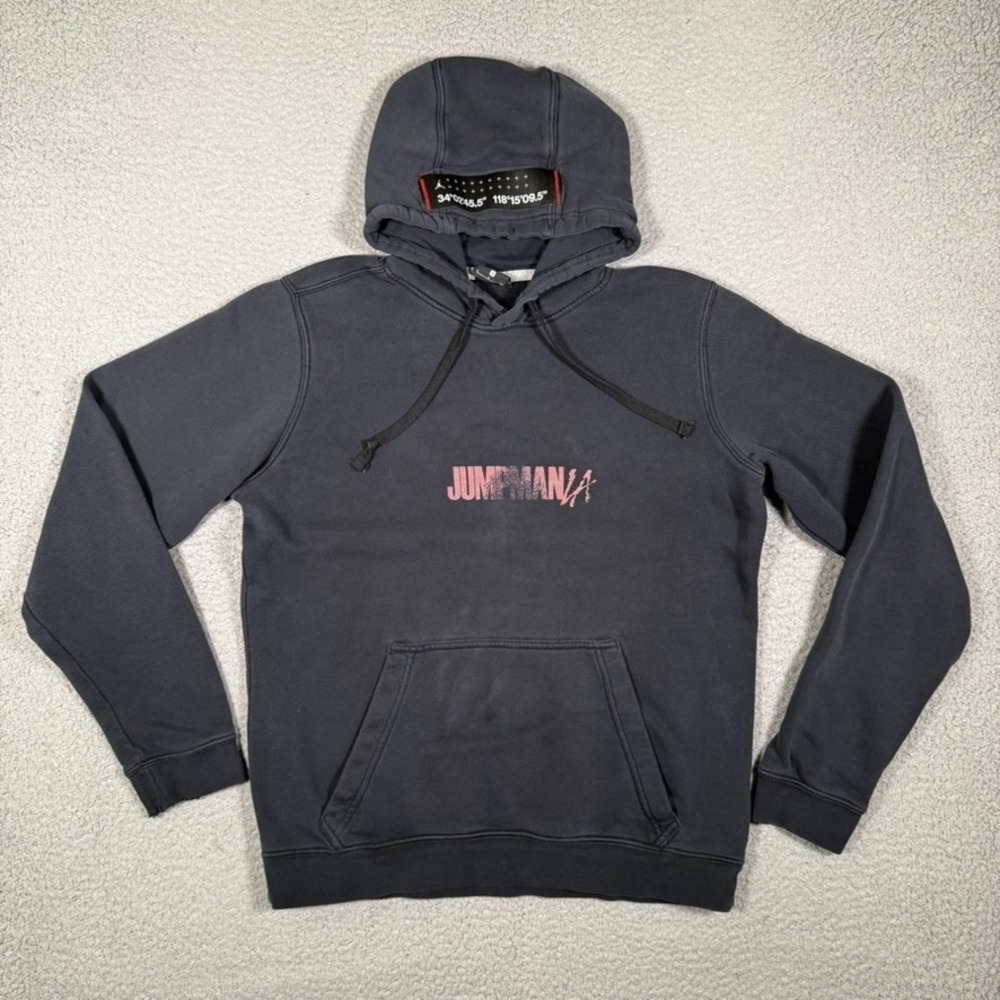 Nike Hoodie Mens Small Black Jumpania Pullover Sweatshirt Casual Preppy Logo